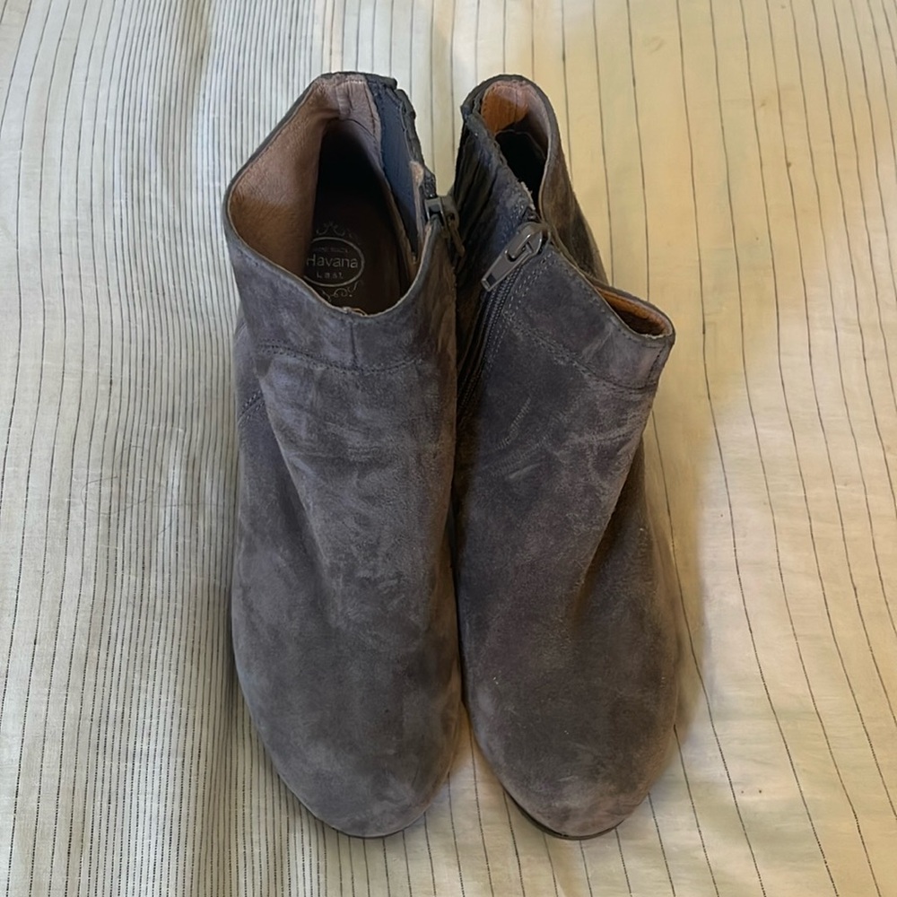 Jeffrey Campbell gray suede ankle boots